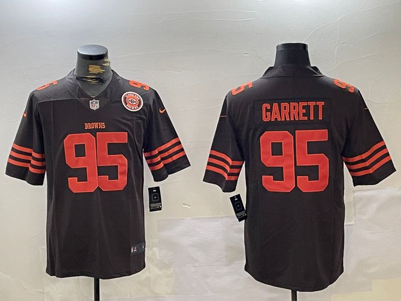 Men Cleveland Browns 95 Garrett Brown 2024 Nike Vapor Limited NFL Jersey style 4